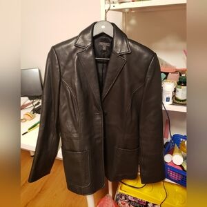 Classiques Entier Black Leather Jacket Size 10